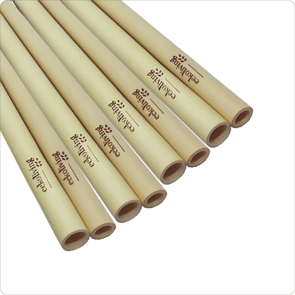 Bamboo Straws 8 Pack with Cleaning Brush