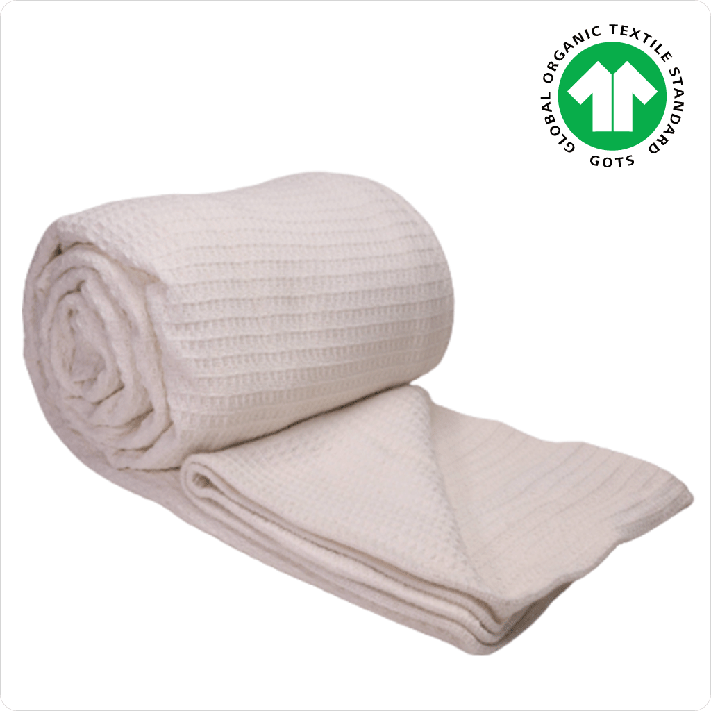 Open Weave Thermal Blanket, White