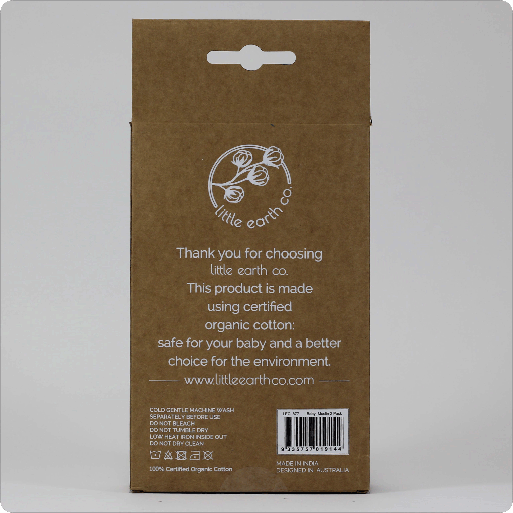 Muslin Baby Swaddle Wrap (2 Pack) - Eucalyptus Grey - Certified Organic Cotton | SHOP NOW