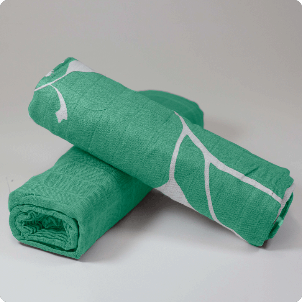 Muslin Baby Swaddle Wrap (2 Pack) - Mint Green - Certified Organic Cotton | SHOP NOW